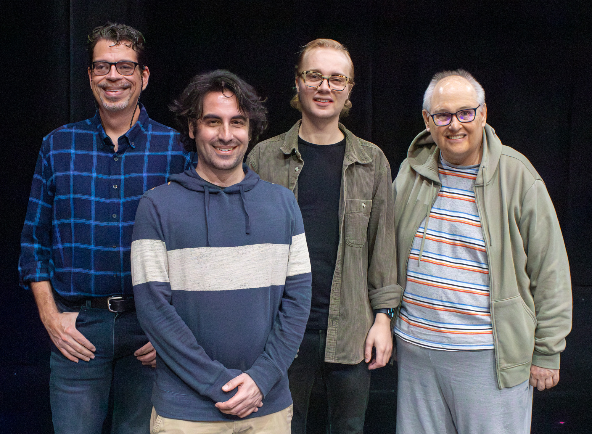 ABDUCTION—Director Glenn Schudel, playwright Stephen Walkiewicz, Adrian Van Stee, Paul Mullen.