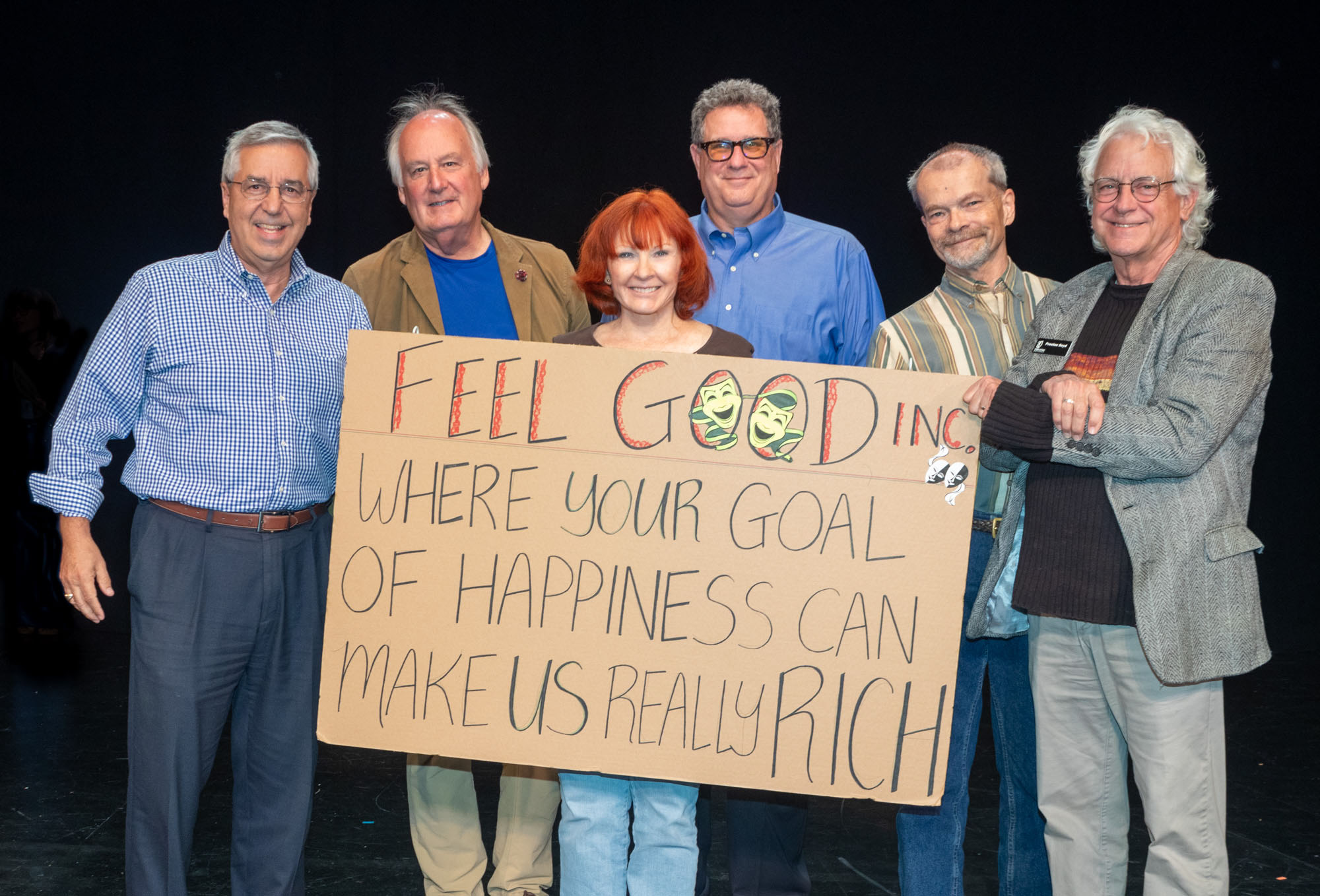 FEEL GOOD, INC—Playwright Bernie Yanelli, Tom Aposporos, Judy Glynn, Lee Gundersheimer, Eric Henry, director Preston Boyd.