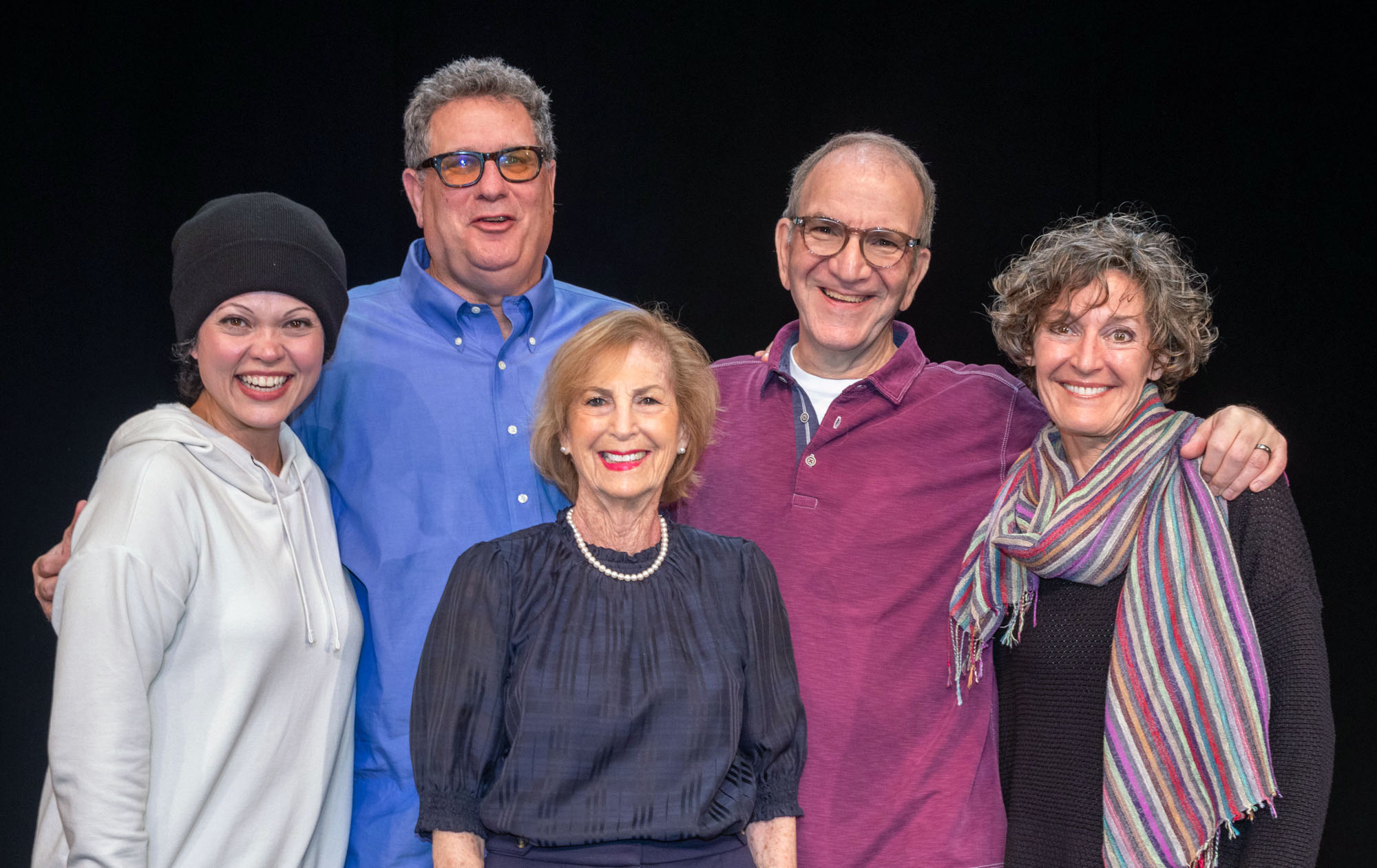 THE INTERMISSION—Yinoelle Colon, director Lee Gundersheimer, playwright Jan Wallace, James Kassees, Jill Schroeder.