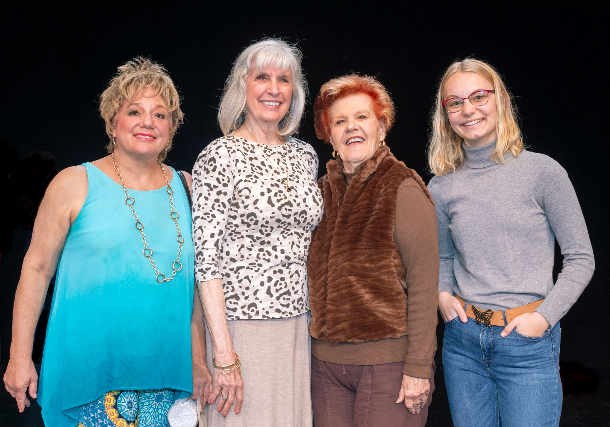 OUTCASTS & REBELS—Seva Anthony, playwright Marj O'Neill-Butler, director Cinda Goeken, Ruby Daines.