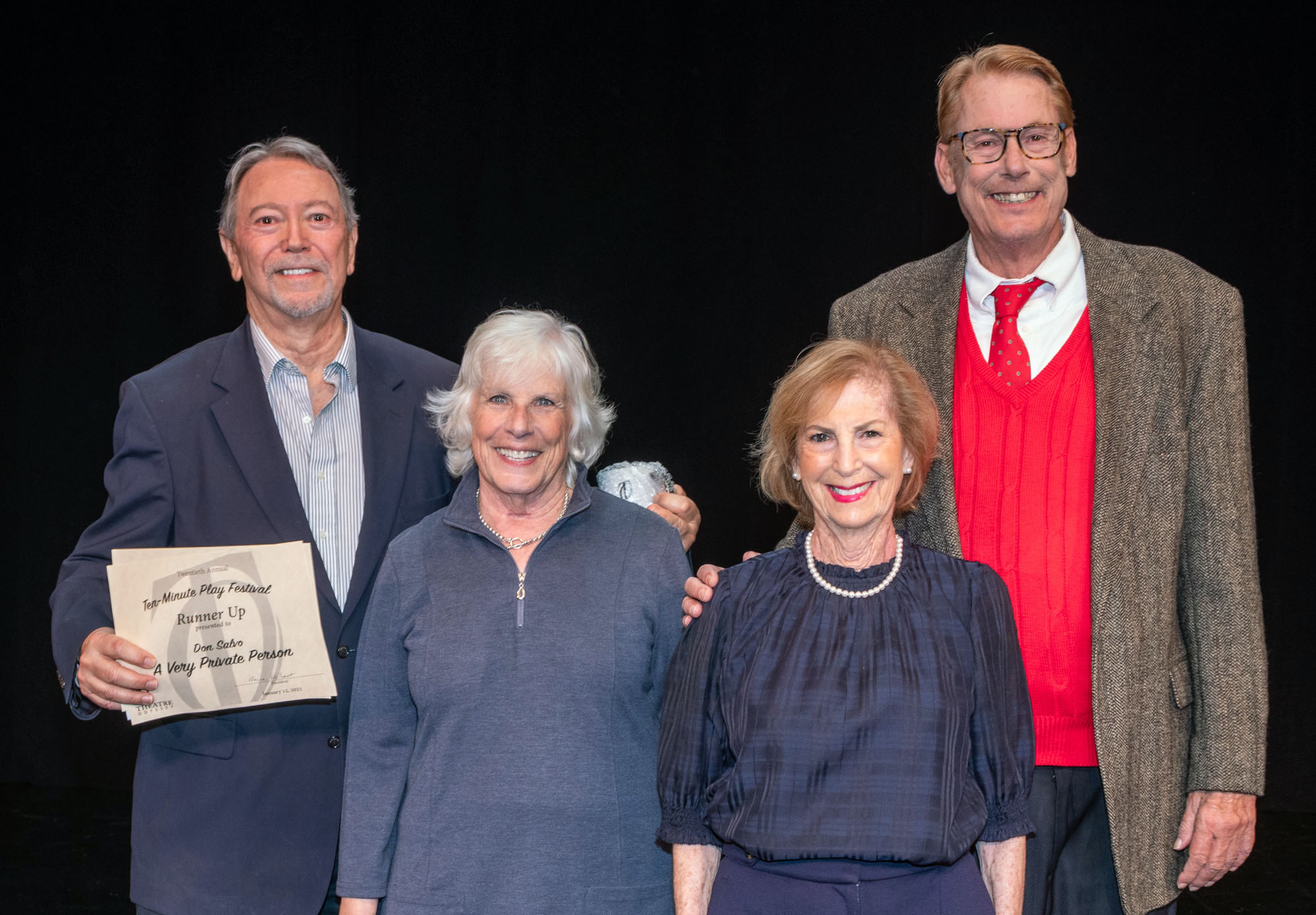 A VERY PRIVATE PERSON—Playwright Don Salvo, director Ann Gundersheimer, Jan Wallace, James Thaggard.